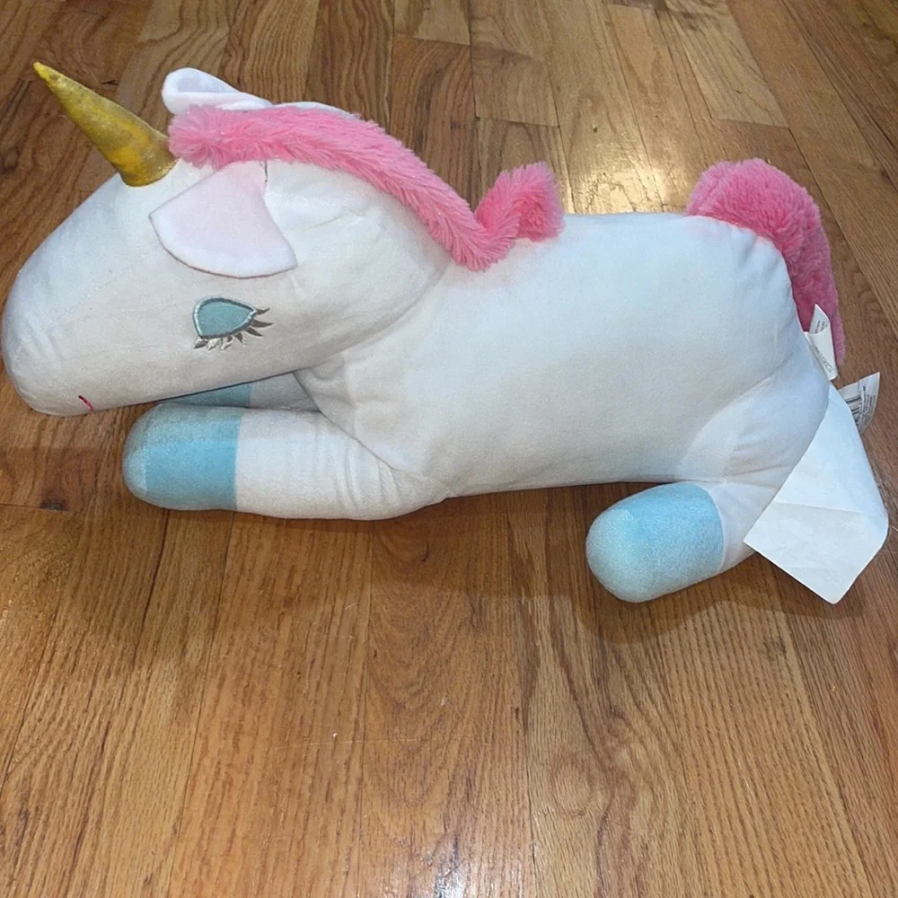 NEW Kids Unicorn 3D Figural Plush Decorative Throw Pillow, 13 x 12.24